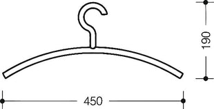 HEWI coat hanger 570.1 99 ( 3000207670 ) plastic 99 pure white width 450 mm height 190 mm