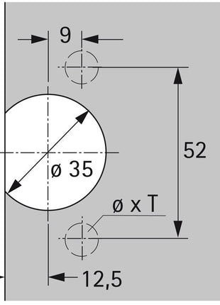 Hettich tazza per cerniera Selekta ( 8000611038 ) tazza TX 32 / 52x9
