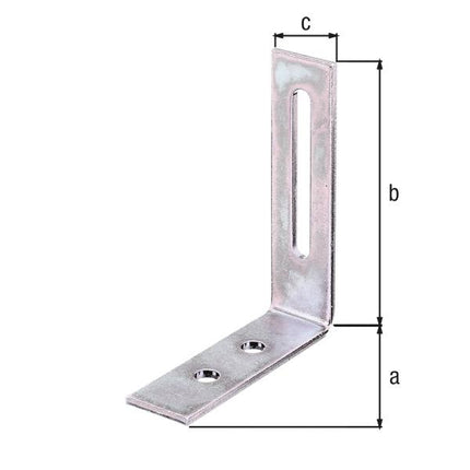 GAH Staffa regolabile Alberts ( 8001552191 ) lunghezza 65 x 80 mm larghezza 20 mm zincato passivato a spessore