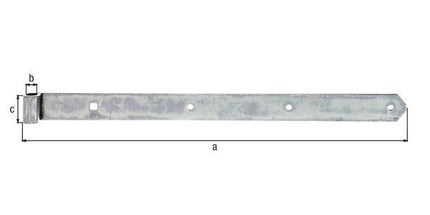 GAH Cerniera per tapparella Alberts ( 8001619574 ) Lunghezza 600 x 16 x 45 mm Spessore 5 mm Ø 16 mm arrotondato