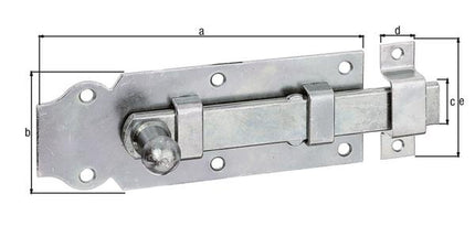 GAH Catenaccio per porte Alberts ( 8002901567 ) lunghezza 140 mm larghezza 52 mm diritto