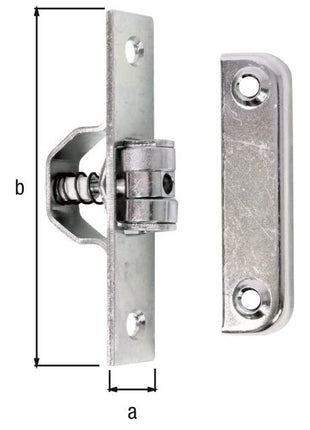 GAH Alberts roller catch ( 8002626393 ) plate 18 x 90 mm hole Ø 6 / 4.8 mm with striking plate