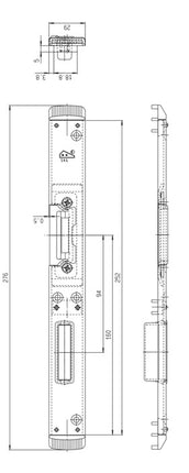 FUHR Gâche ( 3000254357 ) pêne dormant/pêne dormant gauche couleur argent