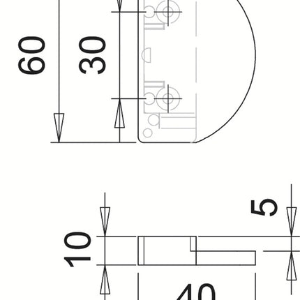 Maniglia per porta balcone EDI ( 3000261210 ) plastica bianca