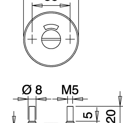 EDI coppia di chiavi 057 ( 3000261370 ) acciaio inox F00 rotondo
