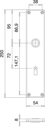EDI segno di ristrutturazione coppia 220 Z ( 3000261359 ) acciaio inox F00 distanza 72 mm