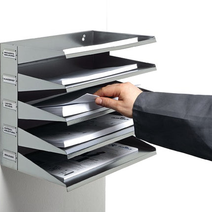 Durable Sortierstation ( 9000493660 ) 5 Fächer Stahlblech lichtgrau, RAL 7035