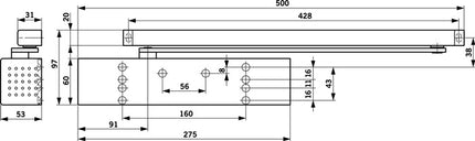 Dormakaba Gleitschienentürschließer TS 93 G Basic ( 3000255107 ) Normalmontage Bandgegeseite