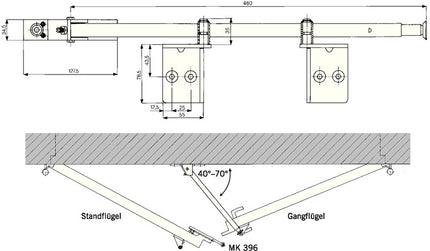 Controllo della sequenza di chiusura Dormakaba ( 3325032072 ) adatto al canale di scorrimento GSR