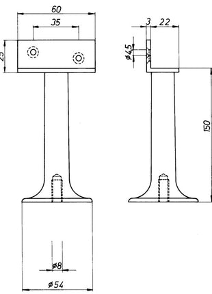DENI partition support ( 3000259233 ) width 60 mm height 150 mm