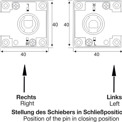 BMB Aufschraubschloss ( 3000271830 ) Dornmaß 25 mm verschiedenschließend