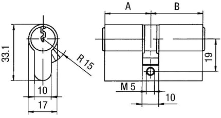 Profilo BKS doppio cilindro PZ 8812 ( 3000251963 ) 45/70 mm Numero di chiavi 3 chiavi uguali