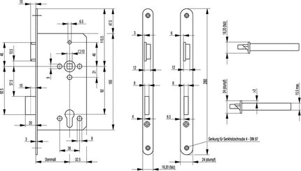 BKS Serrure à encastrer pour porte d'entrée 0024 ( 3322024112 ) PZW 22/55/92/10 mm DIN gauche