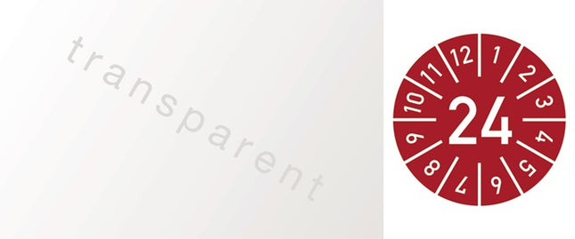 Adesivo per l'ispezione dei cavi per un anno ( 9000477102 ) L25xL60 mm foglio di alluminio