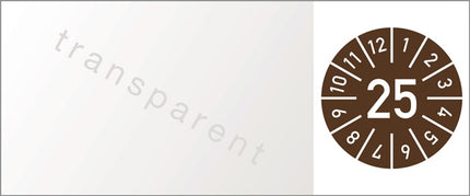 Adesivo per l'ispezione dei cavi per un anno ( 9000477112 ) L25xL60 mm foglio di alluminio