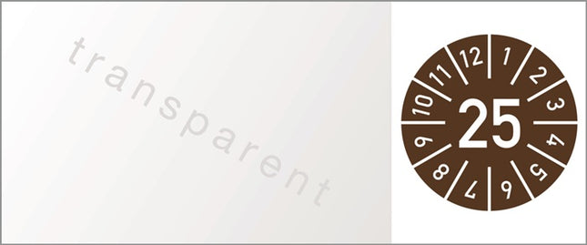 Adesivo per l'ispezione dei cavi per un anno ( 9000477112 ) L25xL60 mm foglio di alluminio