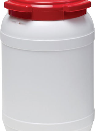 Fusto a collo largo ( 9000450102 ) 20,0 l PE bianco con coperchio rosso Apertura di riempimento Ø 203 mm