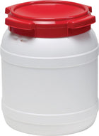 Fusto a collo largo ( 9000450101 ) 15,0 l PE bianco con coperchio rosso Apertura di riempimento Ø 204 mm
