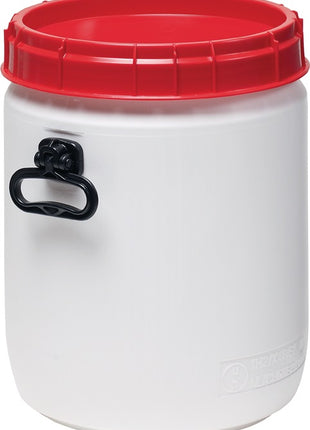 Fusto a collo largo ( 9000450112 ) 34 l bianco con coperchio rosso Apertura di riempimento Ø 296 mm