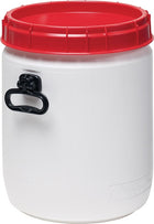 Fusto a collo largo ( 9000450112 ) 34 l bianco con coperchio rosso Apertura di riempimento Ø 296 mm
