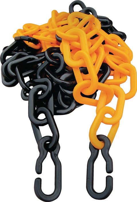 Chaîne de délimitation ( 9000480222 ) PP jaune/noir 9 mm avec 2 crochets universels