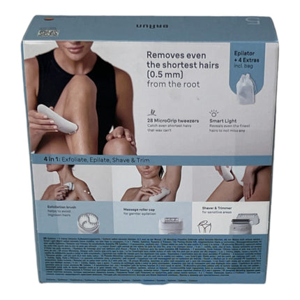 BRAUN Silk Epil 5-060 Épilateur Femme Épilation longue durée + tête de tondeuse + tête de peeling Blanc / Flamingorosa