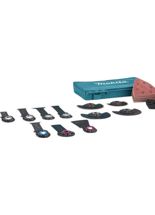 Utensile multifunzione a batteria Makita DTM 52 T1JX2 18 V Starlock Max Brushless + 1x batteria ricaricabile 5,0 Ah + caricabatterie + set di accessori da 43 pezzi + Makpac