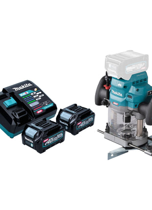 Makita RP 001 GD201 Akku Oberfraese 40 V max 12 mm Brushless 2x Akku 2 5 Ah Ladegeraet 0 - toolbrothers