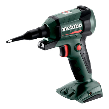 Pistola di soffiaggio a batteria Metabo BP 18 LTX BL 18 V brushless + 2x batteria LiHD 4,0 Ah + caricabatterie