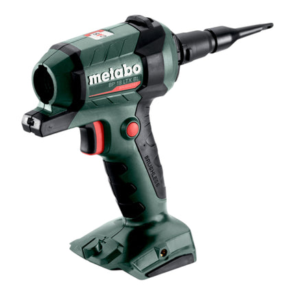 Pistola di soffiaggio a batteria Metabo BP 18 LTX BL 18 V brushless + 2x batteria LiHD 4,0 Ah + caricabatterie