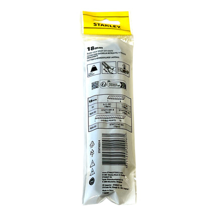 Stanley Cutter standard 5 pcs ( 5x STHT10323-8 ) 18 mm de large avec lame rectifiable