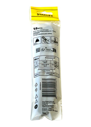 Stanley cutter knife standard 20 pcs. ( 20x STHT10323-8 ) 18 mm wide with snap-off blade
