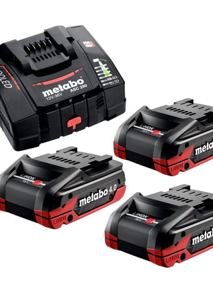 Metabo Basis Set 3x LiHDX Akkupack 18 V 4 0 Ah Akku 3x 624974000 ASC 290 Ladegeraet 627370000  0 - toolbrothers