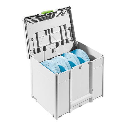 Festool D225 GR SYS Set-P Set di abrasivi ( 578280 ) 110 pezzi P80 - P320 + tappo + riga pieghevole + contenitore per sistemi