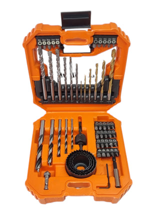 Set di punte e trapani WellCut da 56 pezzi ( WC-DB56 ) PH / PZ / HEX / Schiltz / TX / Robertson metallo / legno / pietra trapano + sega a tazza 32 - 54 mm