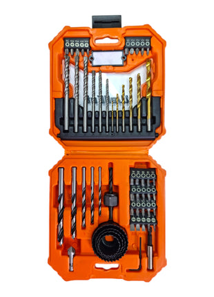 Set di punte e trapani WellCut da 56 pezzi ( WC-DB56 ) PH / PZ / HEX / Schiltz / TX / Robertson metallo / legno / pietra trapano + sega a tazza 32 - 54 mm