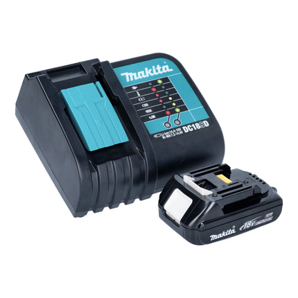 Makita DHP 487 SY1O Perceuse-visseuse à percussion sans fil 18 V 40 Nm Brushless Olive Outdoor Adventure Serie + 1x batterie 1,5 Ah + chargeur