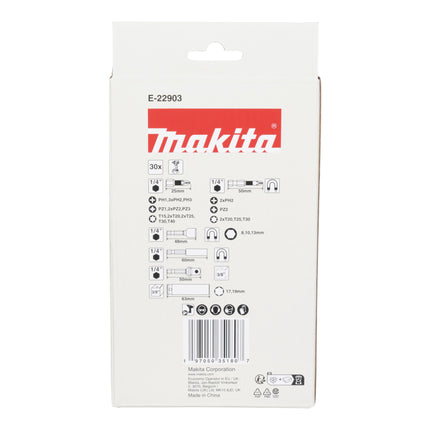 Makita E-22903 Set di punte e bussole ad impatto 1/4" / 3/8" 30 pezzi IMPACT BLACK punte / bussole ad impatto / chiavi a bussola