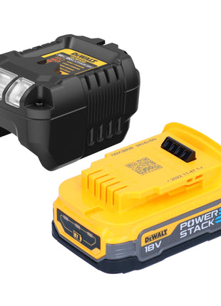 Multiutensile oscillante a batteria DeWalt DCS 355 E1 18 V senza spazzole + 1x batteria Powerstack 1,7 Ah + caricabatterie + accessori