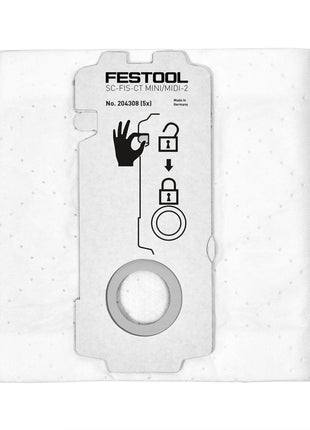 Festool SELFCLEAN Filtersack SC-FIS-CT MINI/MIDI-2/25 ( 5x 204308 ) für CT MINI und CT MIDI ab Baujahr 2019 25 Stück - Toolbrothers
