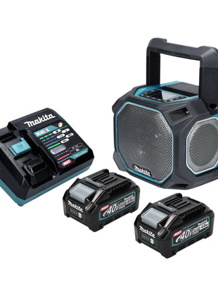 Makita MR 014 GM201 Lautsprecher 14 4 18 40 V AC DC Bluetooth Mikrofon 2x Akku 4 0 Ah Ladegeraet 0 - toolbrothers