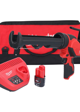 Milwaukee M12 PCG 310 201B Akku Kartuschenpresse 12 V 310 ml 4933448763 1x Akku 2 0 Ah Ladegeraet Tasche 0 - toolbrothers