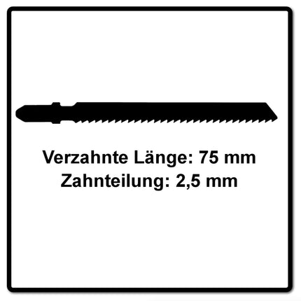 Festool S 75/2,5/25 WOOD Fine Cut Lame de scie sauteuse 25 Pièces. ( 204257 ) , acier HCS Stahl