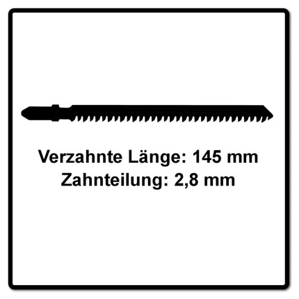 Festool S 145/2,8/5 WOOD Straight Cut Lame de scie sauteuse 5 pièces. ( 204264 ) avec dentures japonaise extrêmemnt forte, acier HCS