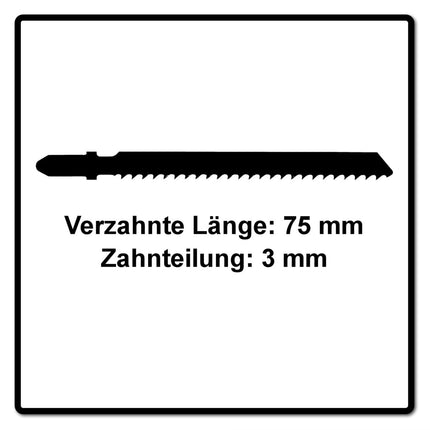 Festool HS 75/3 BI/5 Plastics Solid Materials Stichsägeblatt 75 mm 5 Stk. ( 204336 ) für Kunstoff-Vollmaterial, faserverstärkte Kunststoffe, BI-Metall - Toolbrothers
