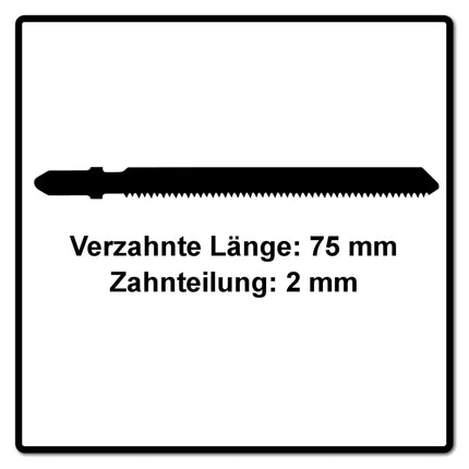 Festool S 75/1,5/5 Plastics Profile Lame de scie sauteuse 5 Pièces. ( 204268 ) pour Profilés en plastique, Verre acrylique et plastique souple, acier HCS