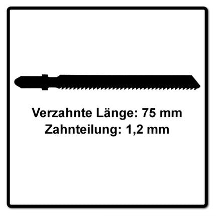 Festool HS 75/1,2 BI/5 Metal Steel / Lame de scie sauteuse en acier bi-métal - 5 pièces ( 204270 ) Forme de base ondulée en bi-métal HS