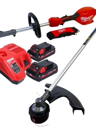 Milwaukee M18 FOPH2 LTA 302 Akku Basiseinheit 18 V Brushless Rasentrimmer Aufsatz 2x Akku 3 0 Ah Ladegeraet 0 - toolbrothers