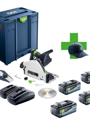 Festool TSC 55 KEB Basic 100Y Limited Edition Akku Tauchsaege 18 36 V 2x 18 V 160 mm Brushless 4x Akku 8 0 Ah Ladegeraet Systainer 0 - toolbrothers