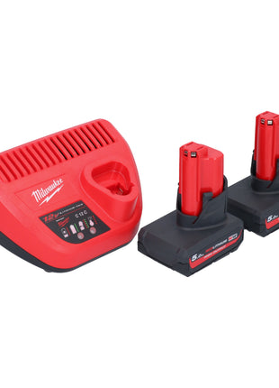Milwaukee M12 FHS 502 Akku Astsaege 12 V 15 cm Brushless 2x Akku 5 0 Ah Ladegeraet 2 - toolbrothers